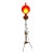 Late 19th Century Victorian Brass and Red Satin Glass Griffin Piano Floor Lamp For Sale