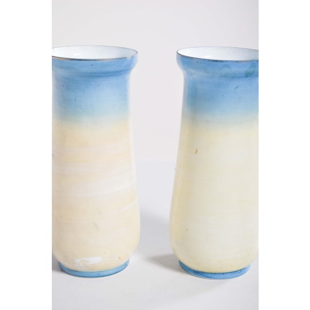 Glass Vases with Wide Mouths, 1910s, Set of 2 For Sale - Image 4 of 9