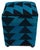 Boho Chic Blue/Black Handmade Kilim Upholstered Ottoman For Sale - Image 9 of 9
