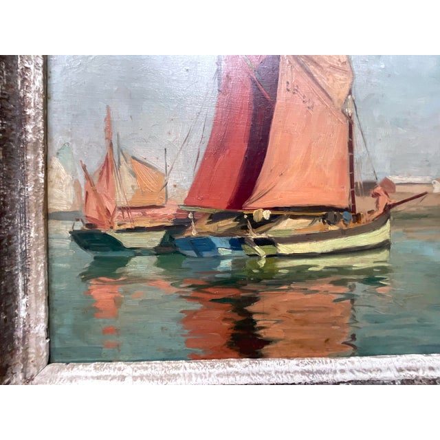 Early 20th Century French Impressionist Harbor Painting / Lucien Lefebvre\-Foine For Sale - Image 11 of 17