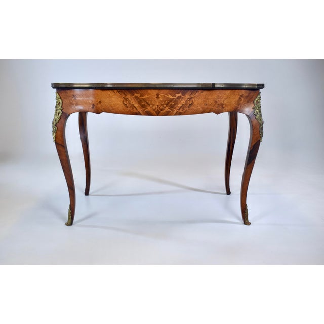 Early 20th Century French Louis XV Style Rosewood Marquetry Writing Table/Desk For Sale - Image 13 of 18