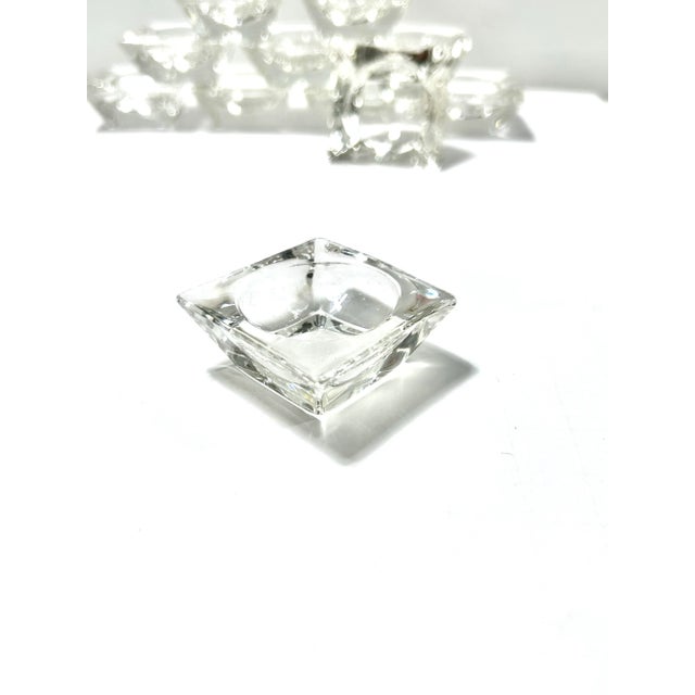 1970s Vintage Square Glass Salt Cellars – Set of 12 For Sale - Image 5 of 8