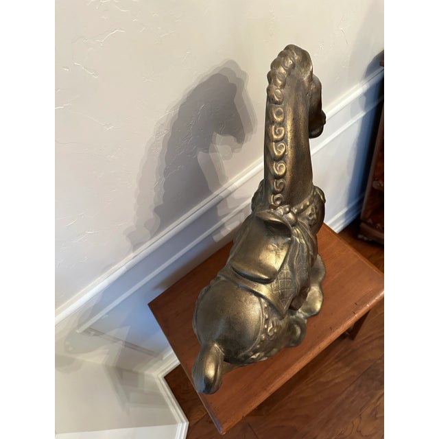 Large Chinese Horse Statue in Tang Dynasty Style, Bronze Painted Plaster Statue 1980s For Sale In Oklahoma City - Image 6 of 12