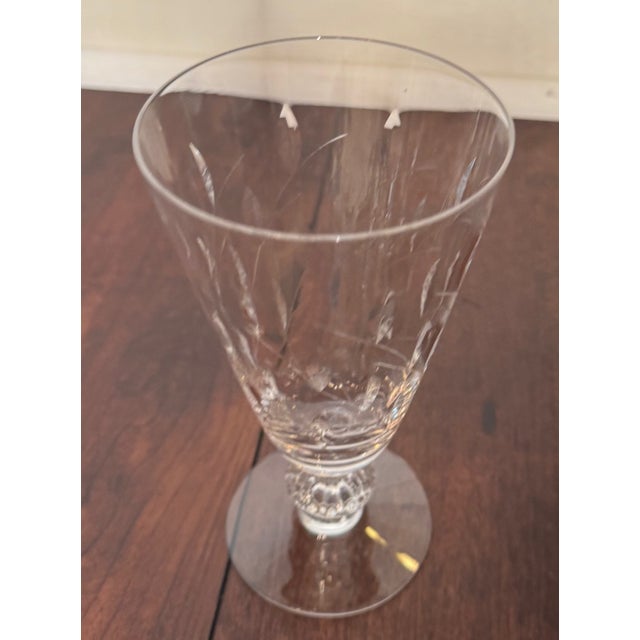 Glass Mid 20th Century Duncan & Miller “Willow” Pattern Crystal Iced Tea Goblets – Set of 6 For Sale - Image 7 of 10