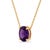 Contemporary Amethyst Solitaire Oval Necklace, February Birthstone Jewelry, Purple Gemstone Necklace For Sale - Image 3 of 4