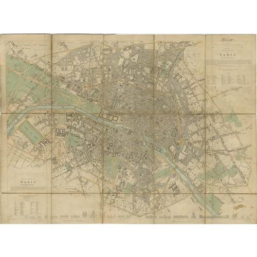 This finely engraved and highly detailed map of paris was published by the society for the diffusion of useful knowledge...