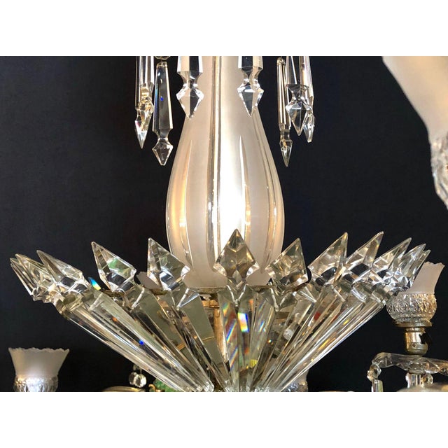 Victorian 19th Century Crystal & Lalique Style Cornelius & Baker Chandelier For Sale - Image 11 of 12