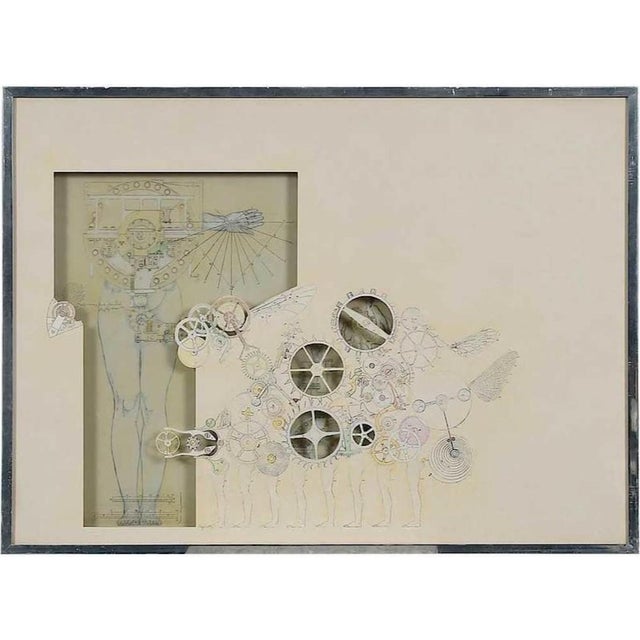 (Florida, born 1937)Two mixed media layered drawings, "Subject and Object", 1967, 22 x 30 in; Study for "The Board of...
