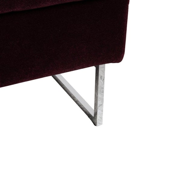 Purple Embrace Set Armchair and Stool in Fabric Chrome Velour Velvet Purple Aubergine with Manual Function by Brühl, Set of 2 For Sale - Image 8 of 18