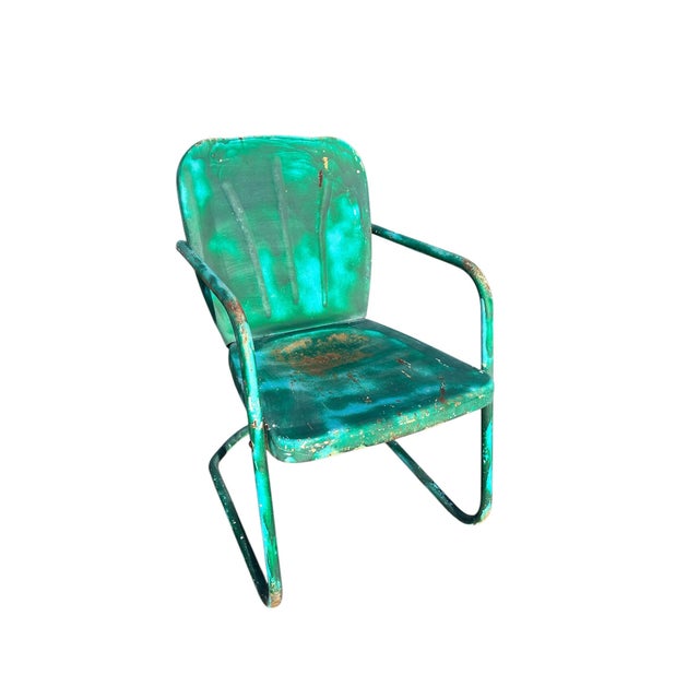 1950s Vintage Metal Mid Century Rustic Chairs - Set of 2 For Sale - Image 5 of 11