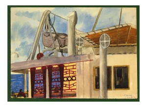 Jane Levy - Aramis Ship - Ink, Pastel and Watercolor - 1930s