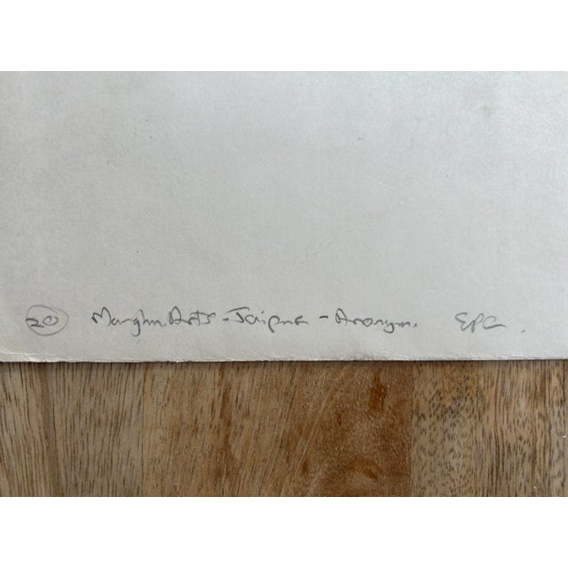 Paper Vintage Indian Mugal Violet Art Flower Painting For Sale - Image 7 of 9