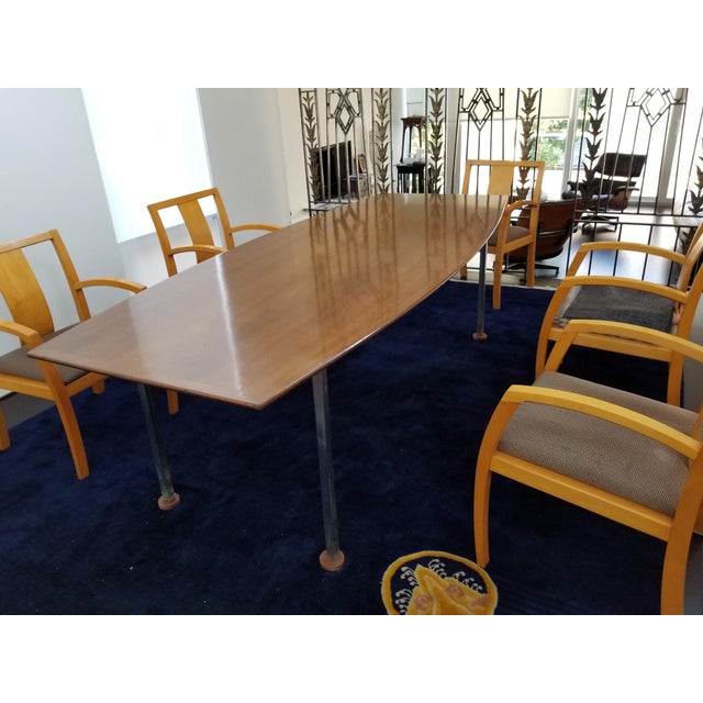Florence Knoll Walnut Dining or Conference Table | Chairish