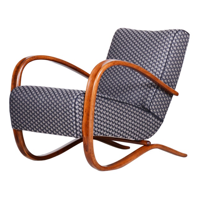 Czech Art Deco Beech Armchair attributed to J. Halabala for Up Zavody, 1930s For Sale
