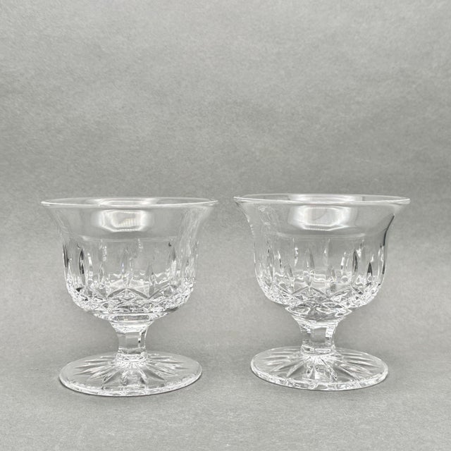 Mid 20th Century Mid 20th Century Pair of Vintage Waterford Crystal Glandore Pattern Footed Sherbet Dessert Bowls For Sale - Image 5 of 11