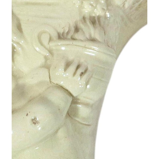 English Creamware Cornucopia Wall Pocket With a Cherub Emblematic of Autumn, Circa 1790 For Sale - Image 4 of 10