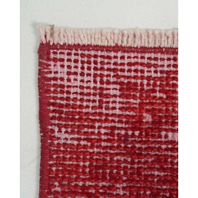 Textile 1970s Vintage Turkish Handmade Wool Cotton Red Runner Rug For Sale - Image 7 of 11