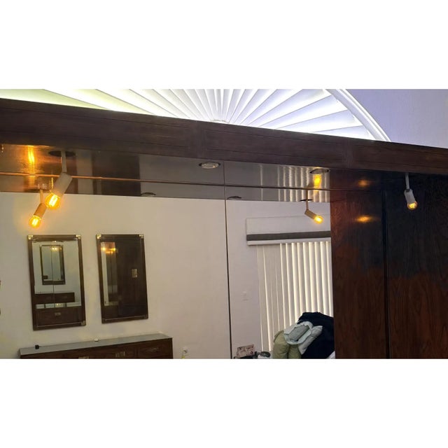 Brown 1980s Henredon King Size Headboard With 2 Armoires Bridge Rails 2 Mirrors For Sale - Image 8 of 16