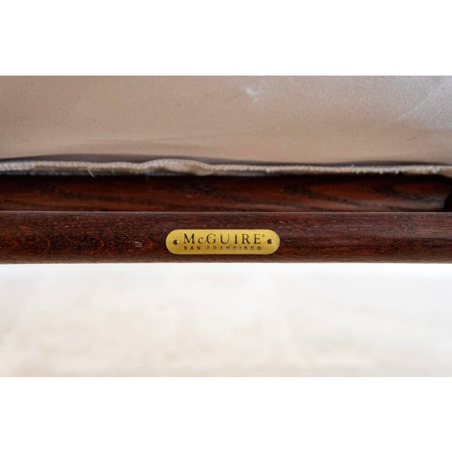 1970s McGuire Director's X-Chair in Off-White Textured Cotton For Sale - Image 10 of 12