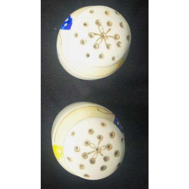 Mid-Century Modern Vintage Mid Century Modern Porcelain Salt & Pepper Shakers Hand-Painted Butterfly Design For Sale - Image 3 of 3