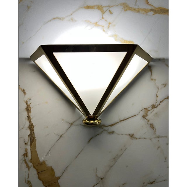 Opaline Glass Brass Sconce from Glashütte Limburg For Sale - Image 9 of 10