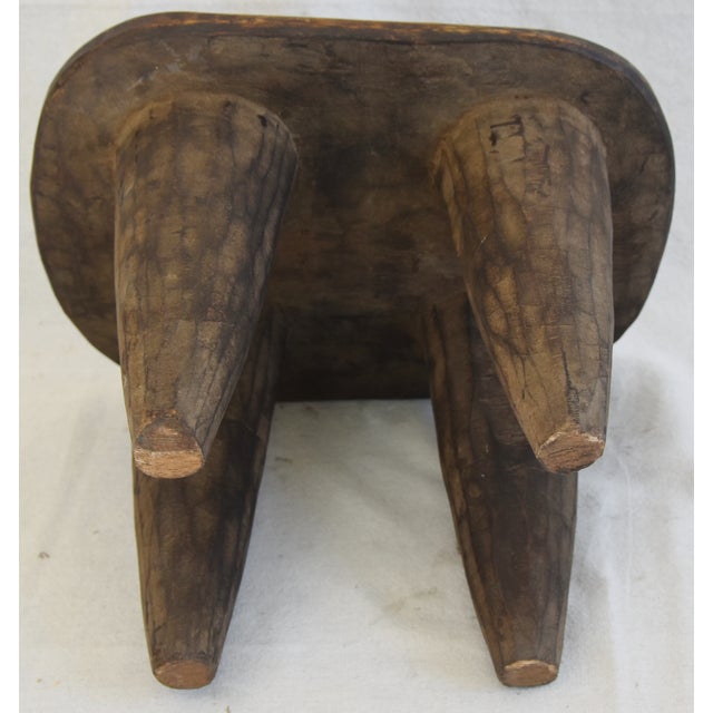 Vintage African HandCarved Senufo Stool Bench Chairish