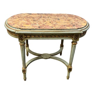 Early 20th Century Louis XVI Style Marble Top Side Table For Sale