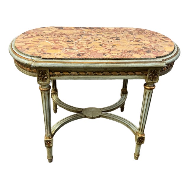 Early 20th Century Louis XVI Style Marble Top Side Table For Sale