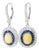 1920s 18K White Gold Diamond Opal Sapphire Dangle Earrings Art Deco Antique Estate, Pair For Sale