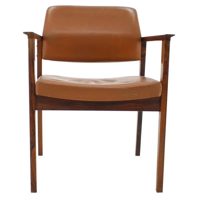 Leather Palisander Side or Desk Chair, Denmark, 1960s For Sale - Image 10 of 10