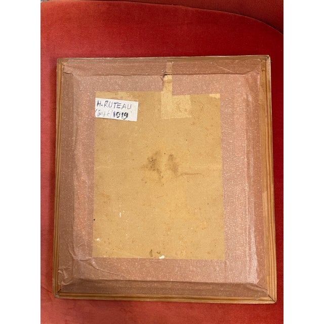 1910s Portrait of a Young Man in Profile, Oil Painting on Wood, 1919, Signed Ruteau France For Sale - Image 5 of 6