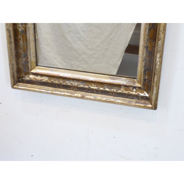 Antique Silverleaf Stenciled Mirror For Sale - Image 4 of 5