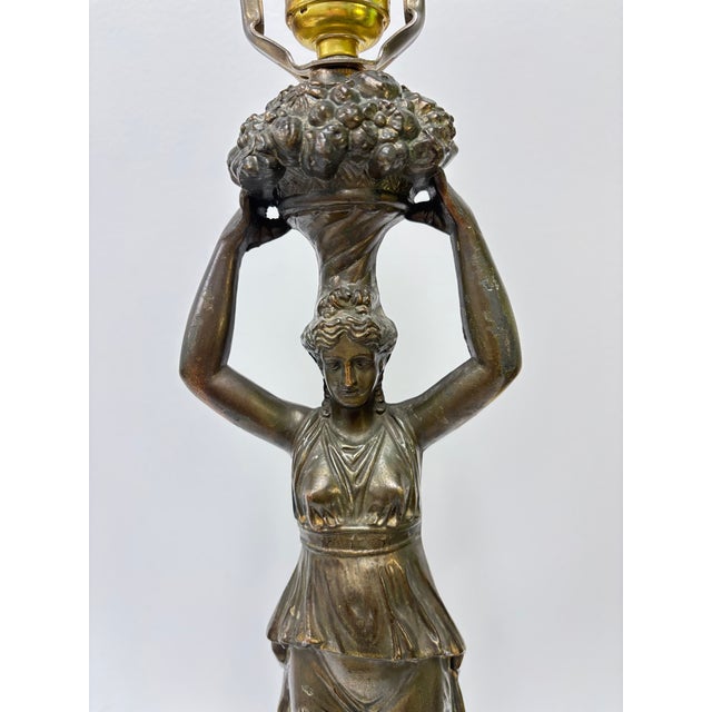 Vintage Figural Table Lamp in Bronze For Sale - Image 4 of 10