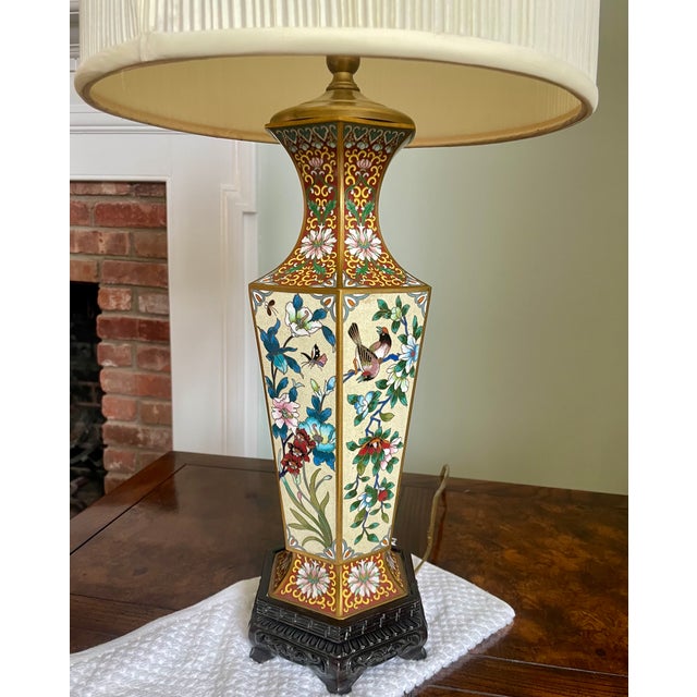 Late 19th Century Late 19th Century Floral Cloisonné Table Lamp For Sale - Image 5 of 10