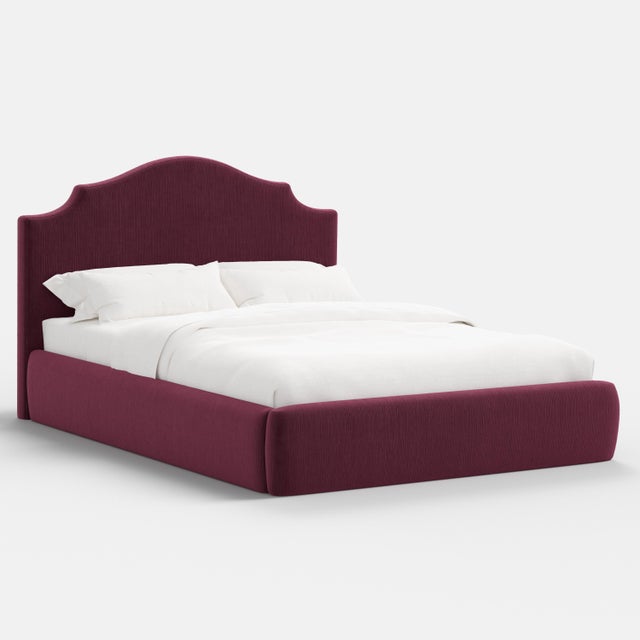 Tori Platform Bed in Raisin Slub Velvet, Full/Double For Sale