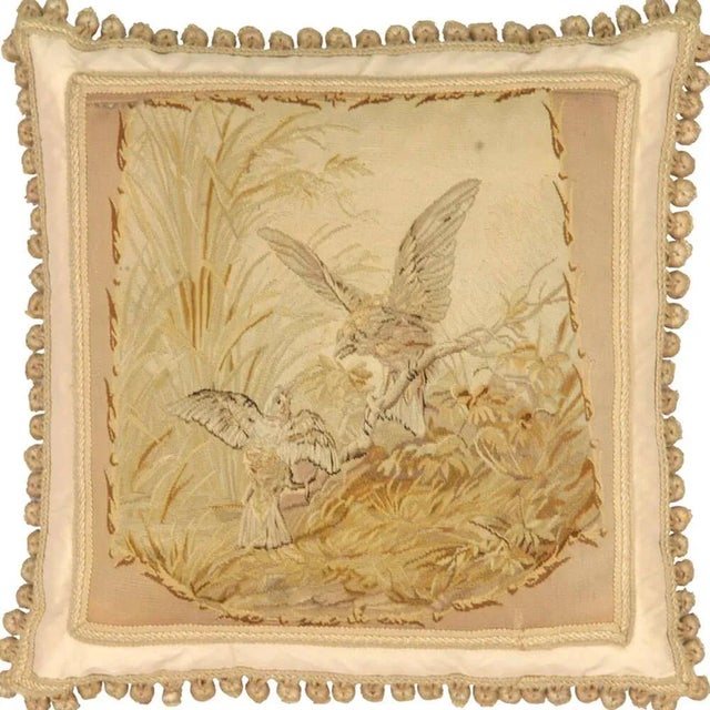 French 19th Century French Aubusson Pillow For Sale - Image 3 of 3