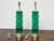 Mid 20th Century Italian Midcentury Ribbed Green Glass Lamps with Silver Bases - Pair For Sale In Atlanta - Image 6 of 9