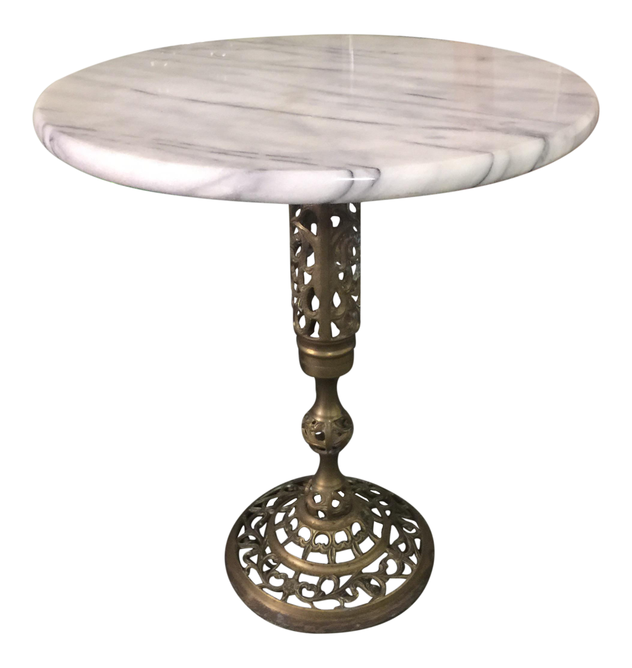 A Touch of Timeless Elegance: The Rustic Brass and Marble Side Table