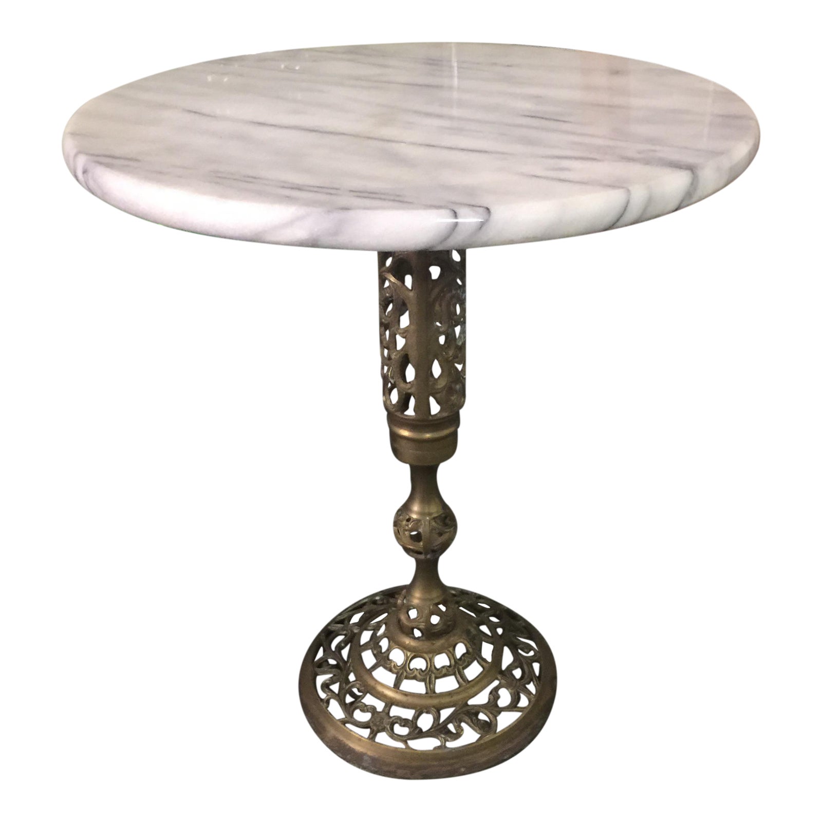 Vintage Marble Top Brass Side Table Chairish