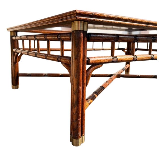 Brown Ralph Lauren Vintage Bamboo Walnut Coffee Table 1970s For Sale - Image 8 of 9