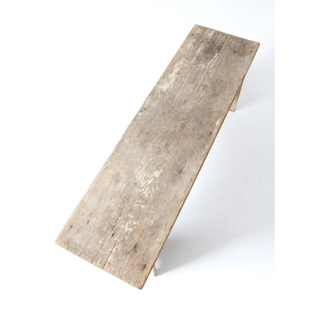 Antique Primitive Wood Farmhouse Bench For Sale - Image 14 of 16
