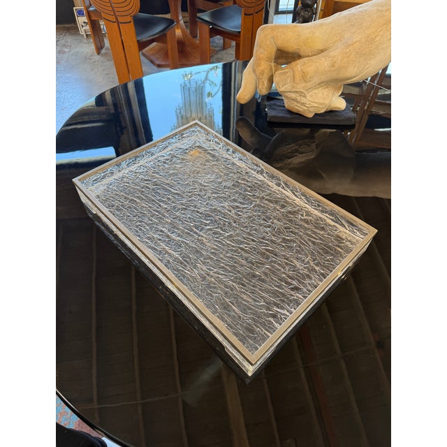 1970s Italian Acrylic and Chrome Serving Tray, 1970s For Sale - Image 5 of 7