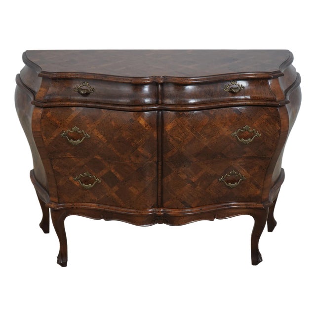 Italian Bombe 3 Drawer Commode Chest For Sale