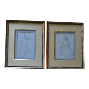 Vintage Mid Century Modern Pair Degas Style Prints