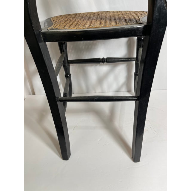 Early 20th Century Desk Vanity Chair in Black Lacquer Chairish