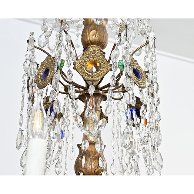 Italian Italian 18th Century Massive Giltwood and Crystal Chandelier For Sale - Image 3 of 18