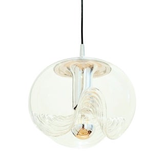 Mid-Century Modern Space Age Glass Wave Pendant Light by Koch & Lowy for Peill & Putzler, Germany, 1970s For Sale