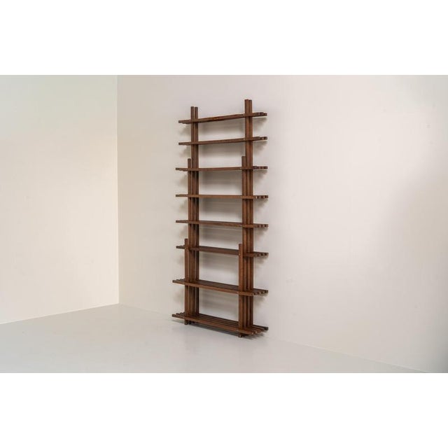 Sculptural Wengé Slat Bookcase For Sale - Image 3 of 18