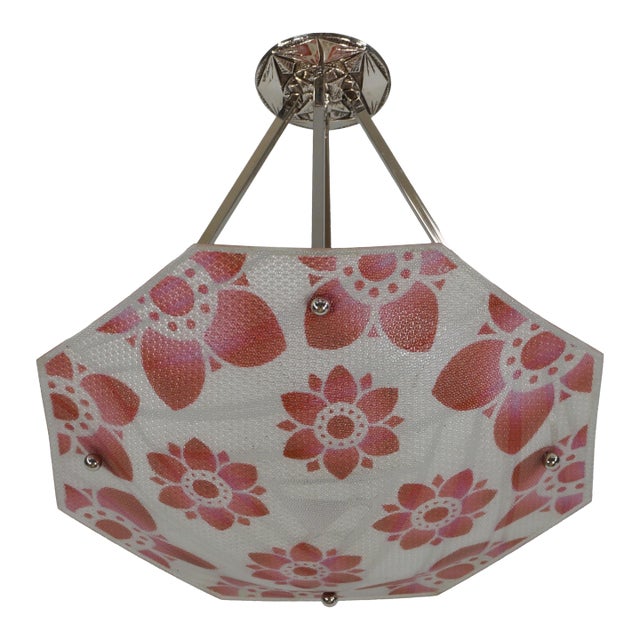 French Art Deco Pendant Light by Loys Lucha 1930 France For Sale