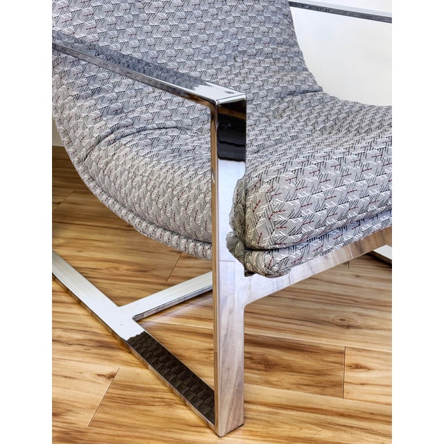 Vintage MCM Milo Baughman Style Chrome Slingback Lounge Chairs, a Pair For Sale - Image 13 of 16